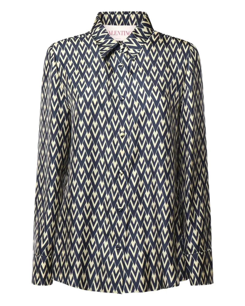Valentino Garavani Toute La V Twill-Hemd - Blau Blau
