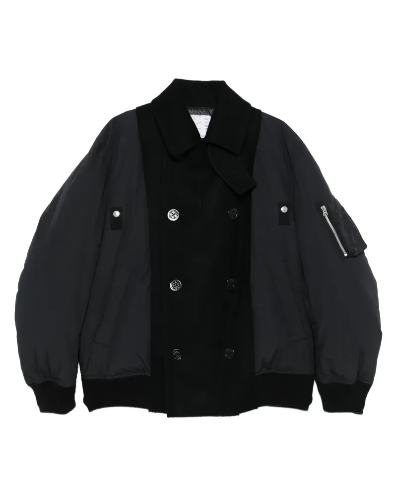 Sacai Klassische Cabanjacke - Schwarz Schwarz