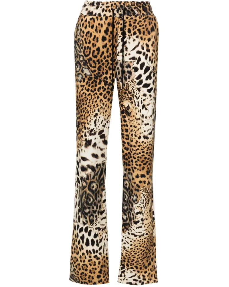 Roberto Cavalli Jogginghose mit Jaguar-Print Nude