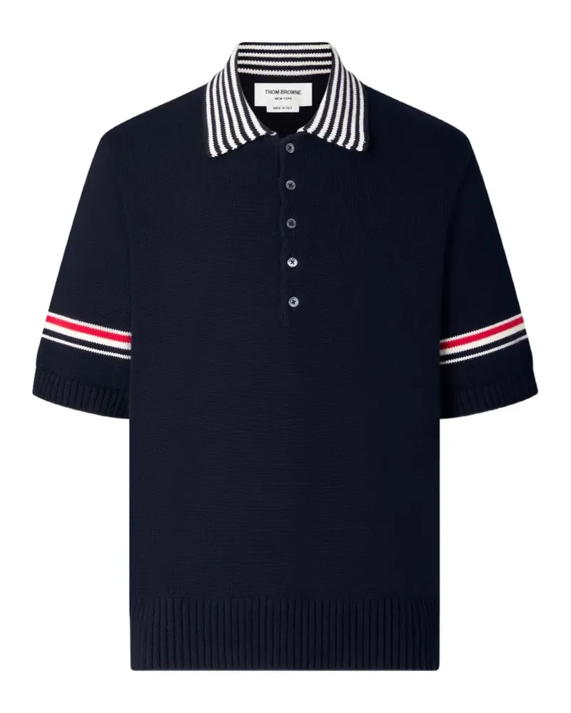 Thom Browne RWB Armband sailboat polo shirt - Blau Blau