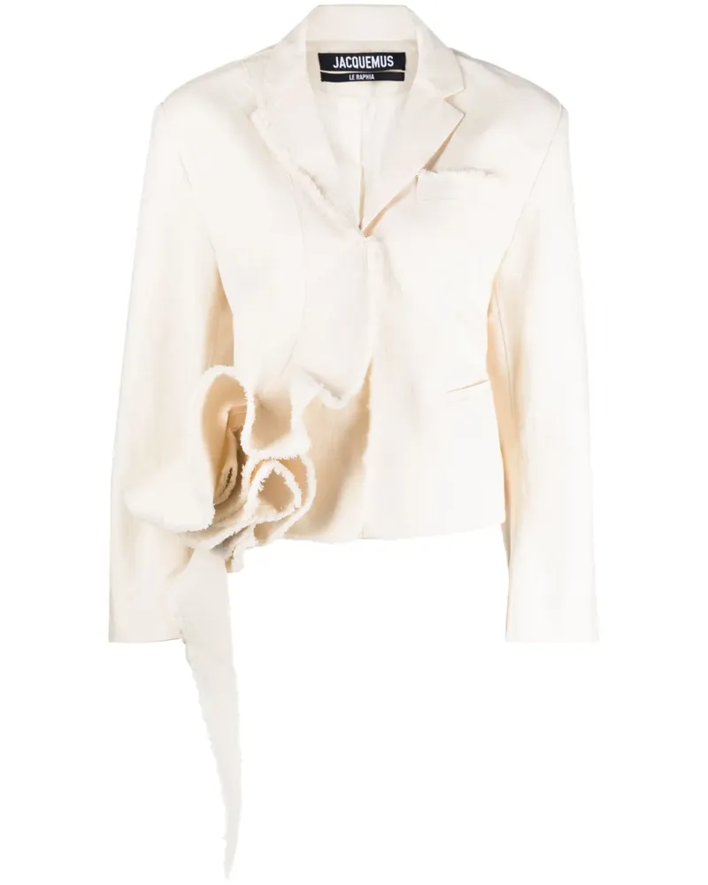 Jacquemus Blazer mit Rüschendetail - Weiß Weiß
