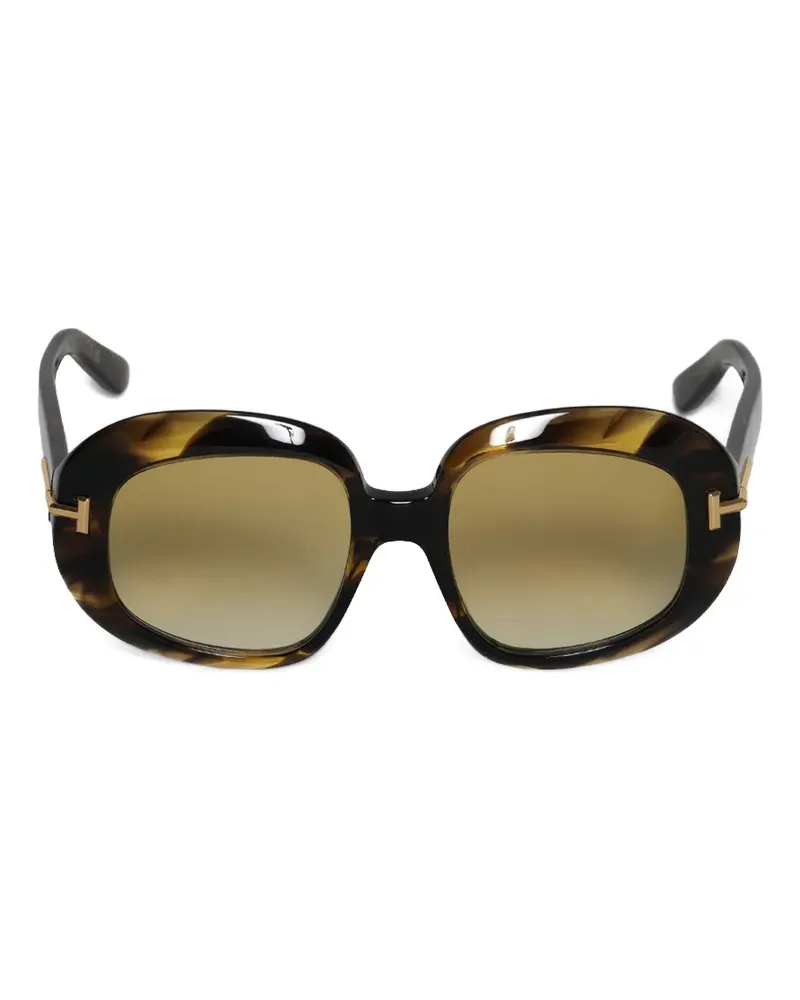 Tom Ford Icon tortoiseshell-effect round-frame sunglasses - Braun Braun