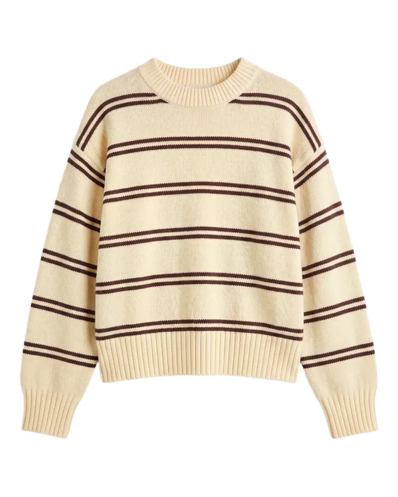 Reformation Gestreifter Cove Pullover - Nude Nude