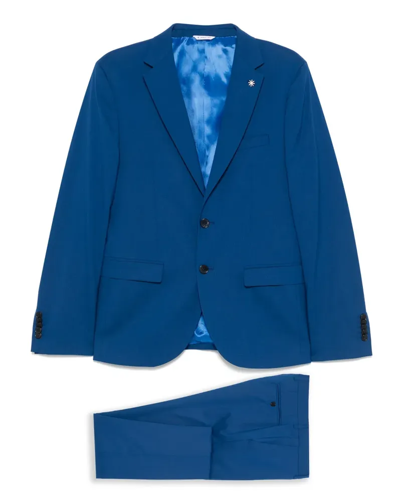 Manuel Ritz Einreihiger Anzug - Blau Blau