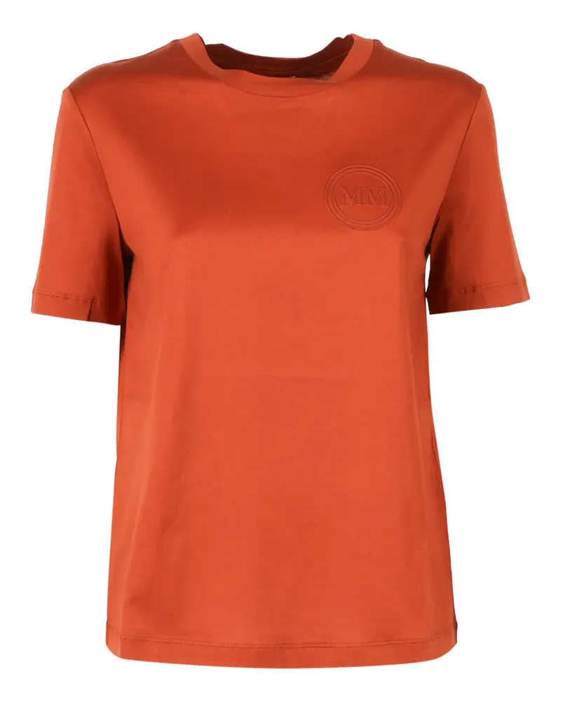Max Mara logo-embroidered T-shirt - Orange Orange