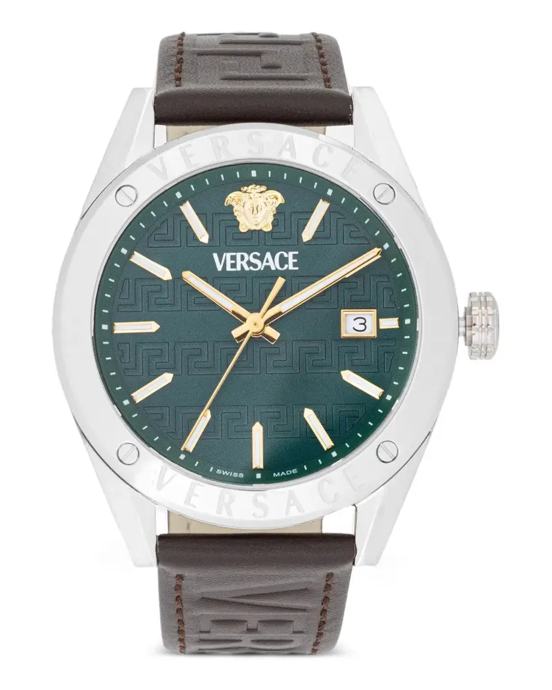 Versace Armbanduhr mit Greca-Muster 41mm - Grün Grün