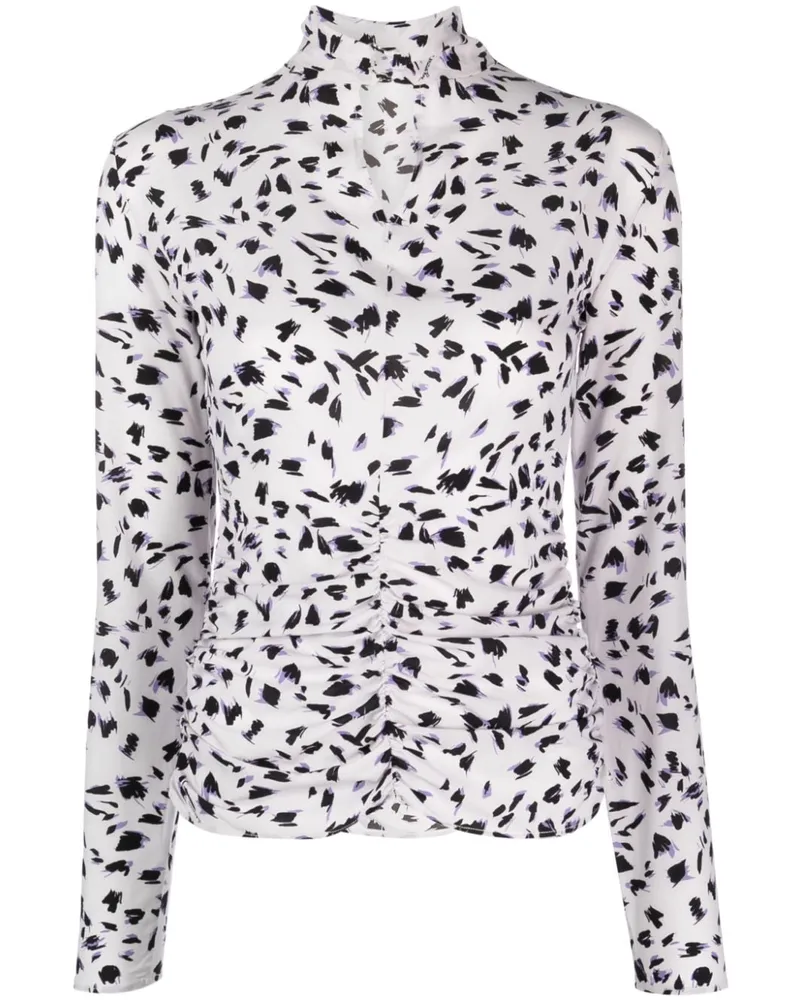 Patrizia Pepe Langarmshirt mit abstraktem Print - Schwarz Schwarz