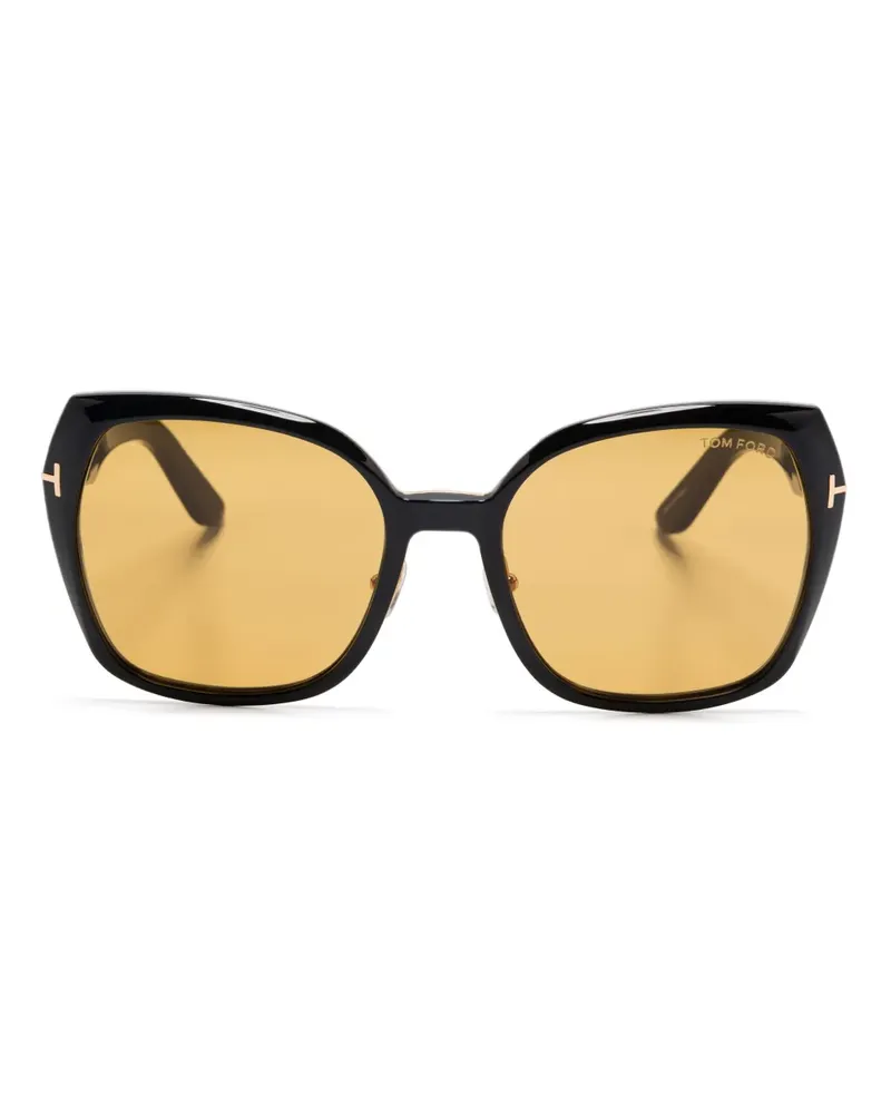 Tom Ford Sonnenbrille mit eckigem Gestell - Schwarz Schwarz