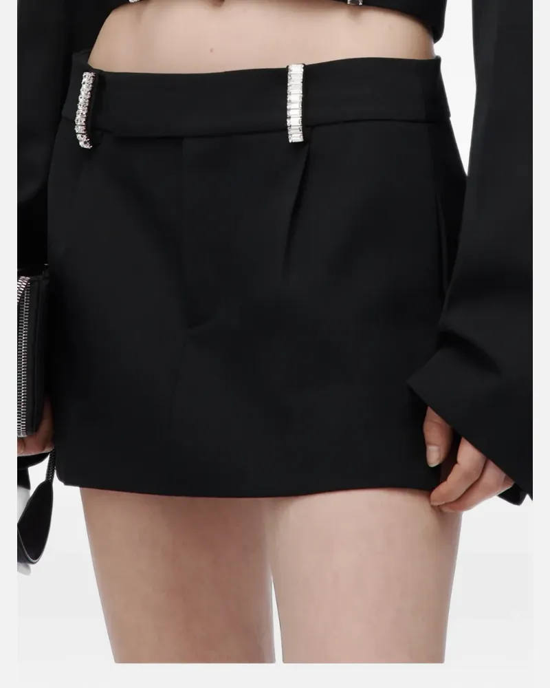 Alexander Wang mid-rise mini skort w/ crystal belt loops - Schwarz Schwarz