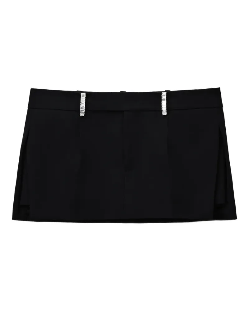 Alexander Wang Halbhoher Minirock mit Gürtelschlaufen aus Kristall - Schwarz Schwarz