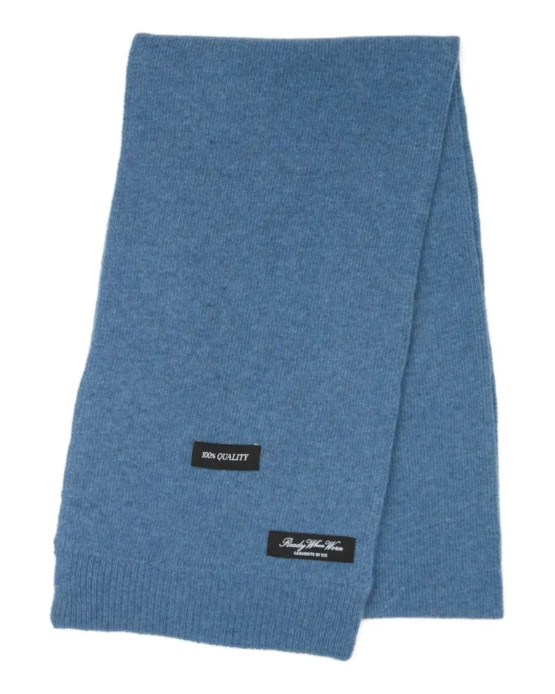 Maison Margiela Schal mit Logo-Patch - Blau Blau