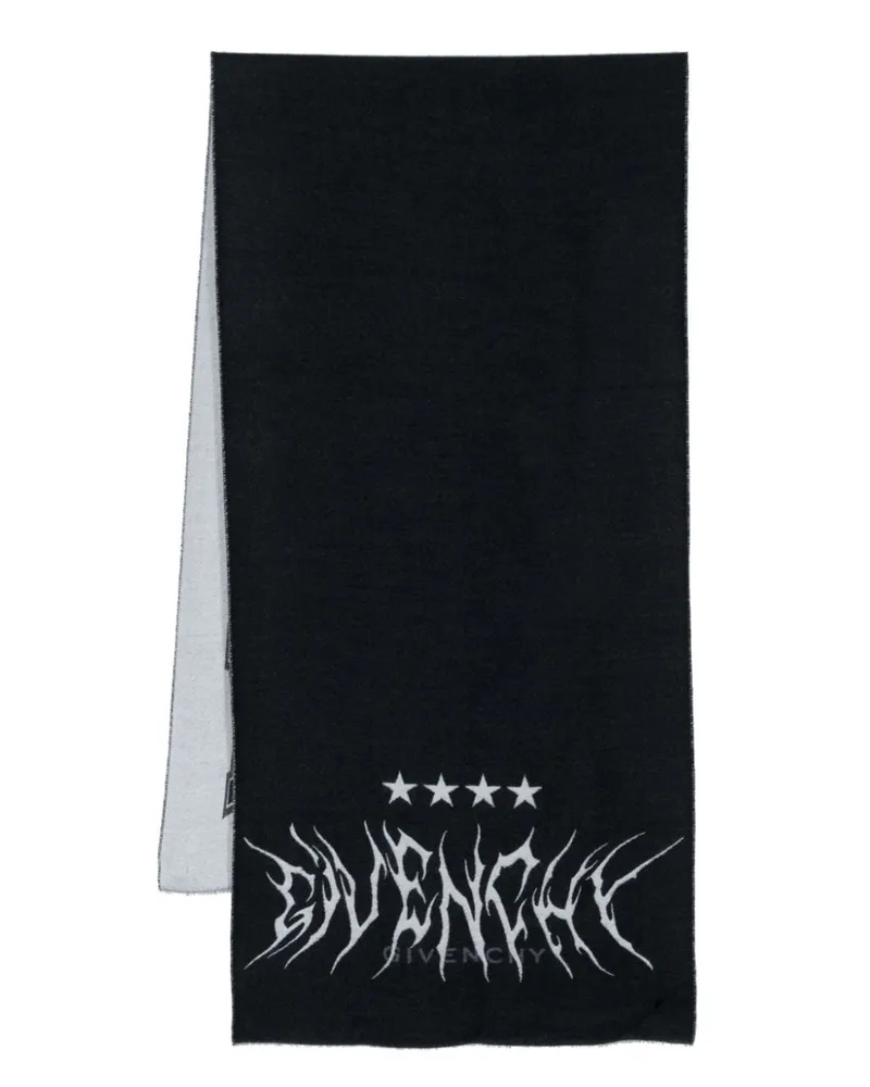 Givenchy Intarsien-Schal mit Logo - Schwarz Schwarz