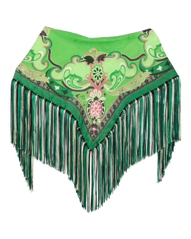 Etro Schal mit Fransen - Grün Grün