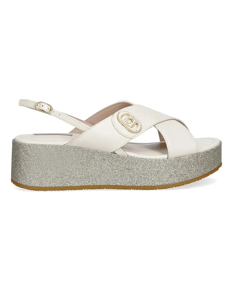 Liu Jo criss-cross logo sandals - Nude Nude