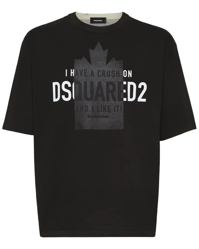 Dsquared2 T-Shirt mit Logo-Print - Schwarz Schwarz