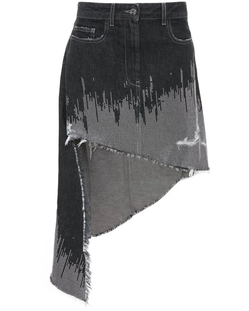 J.W.Anderson Asymmetrischer Rock mit Nieten - Schwarz Schwarz