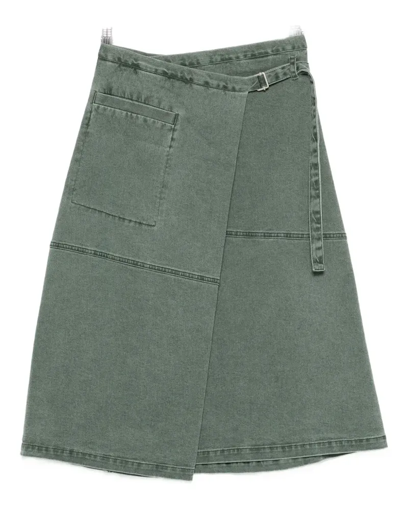 TELA wrap denim midi skirt - Blau Blau