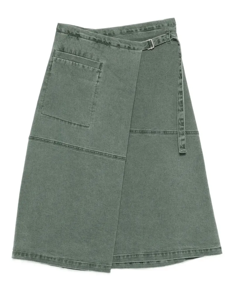 TELA Jeans-Minirock in Wickeloptik - Blau Blau
