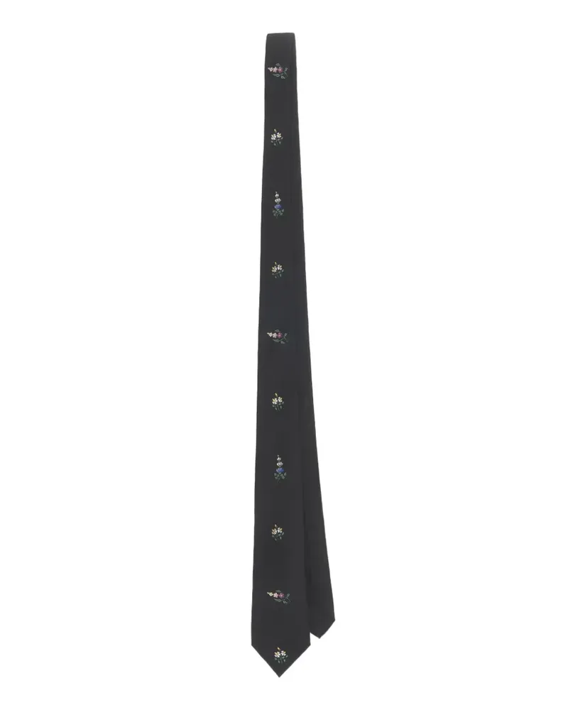 Marni Krawatte aus Seide mit Blumenprint - Schwarz Schwarz