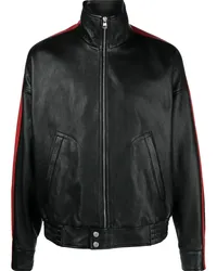 Alexander McQueen Gestreifte Bikerjacke Schwarz