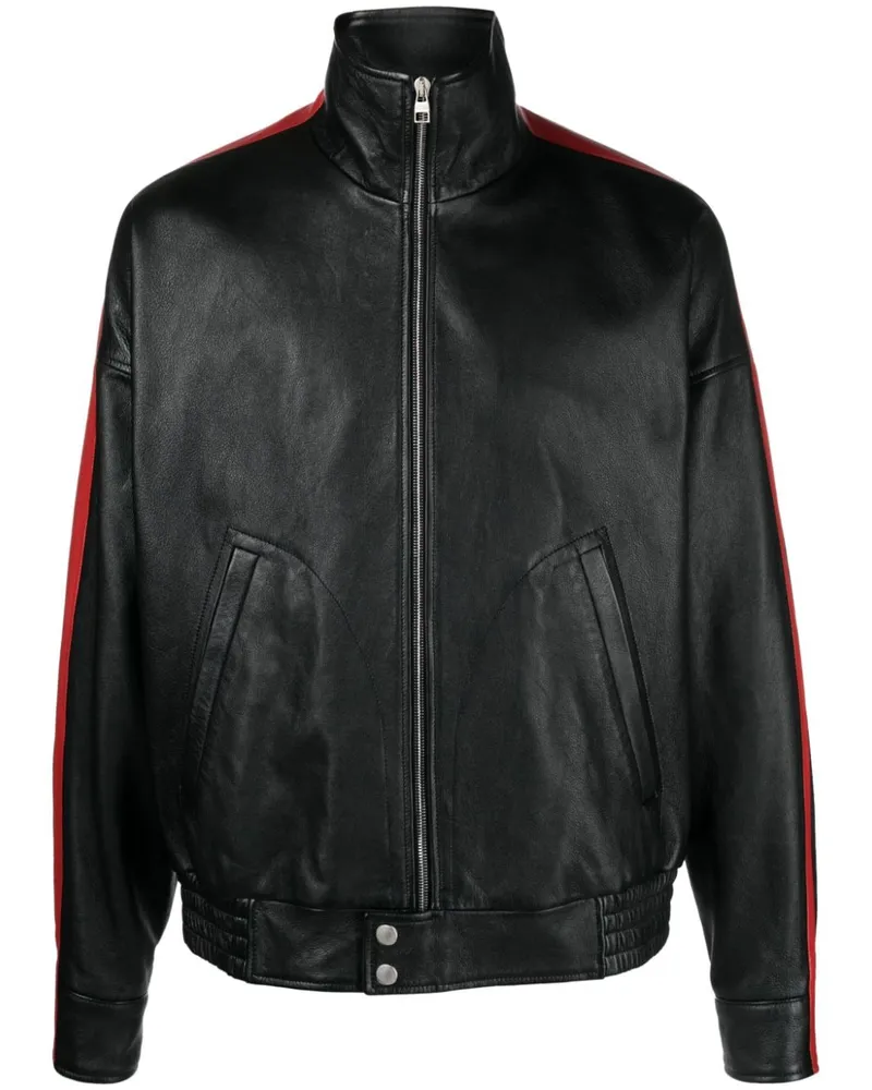 Alexander McQueen Gestreifte Bikerjacke - Schwarz Schwarz