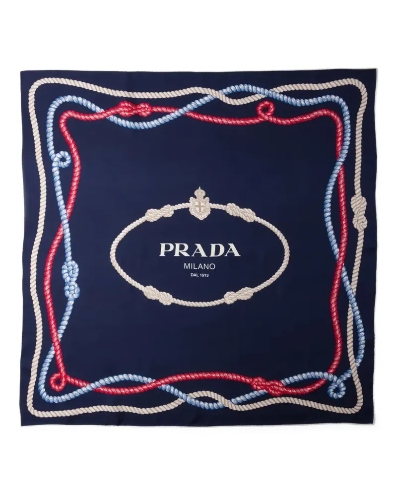 Prada Schal aus Seide - Blau Blau