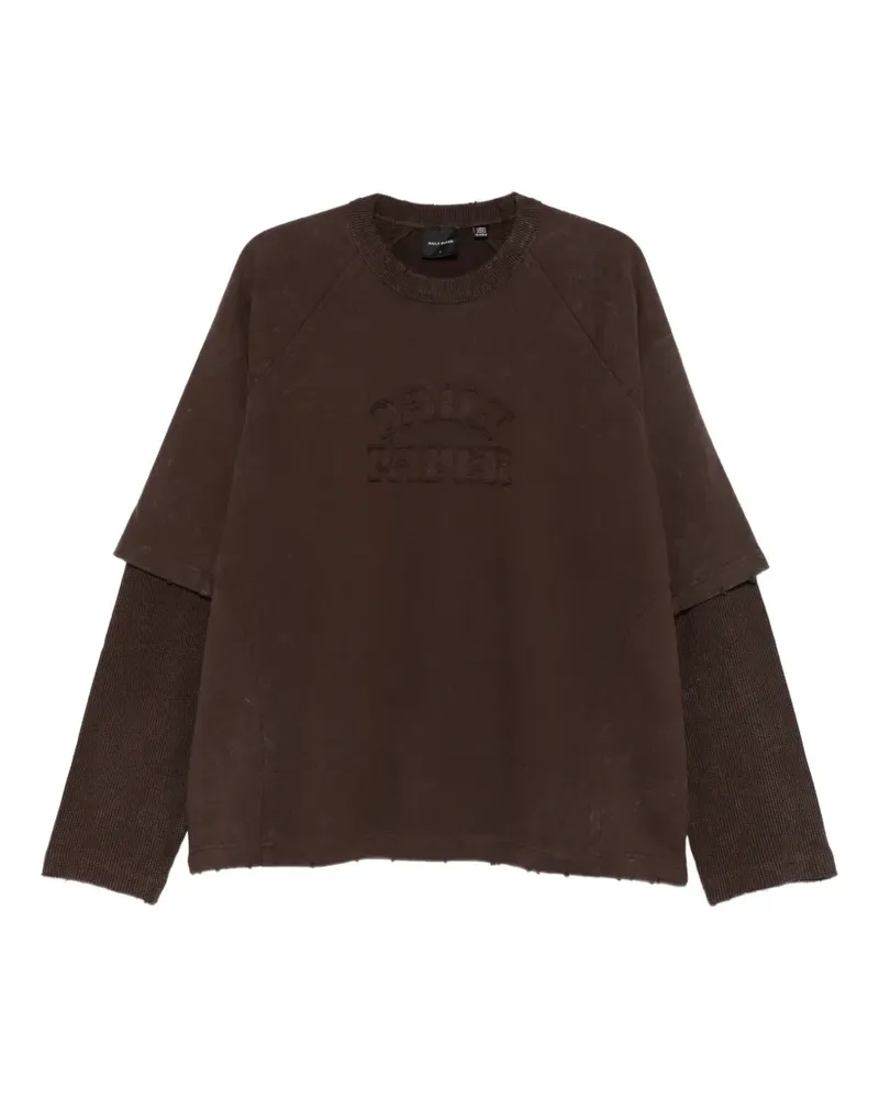 Daily Paper Sweatshirt im Layering-Look mit Logo-Stickerei - Braun Braun