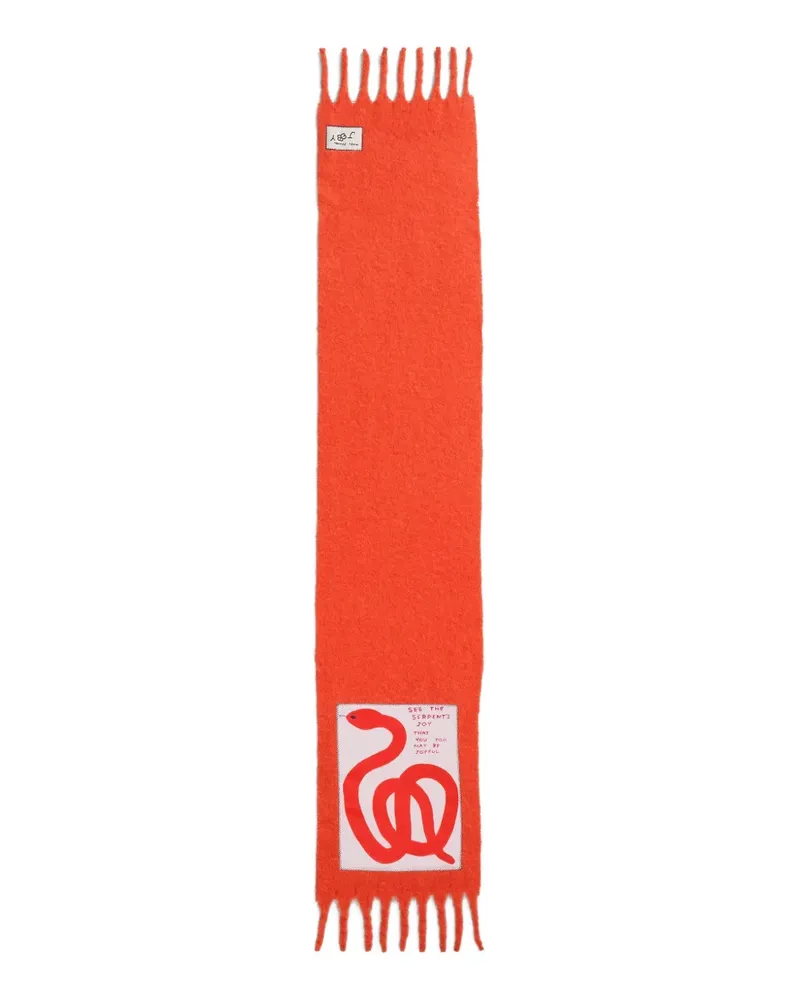 Marc Jacobs Fransenschal mit Schlangen-Print - Orange Orange