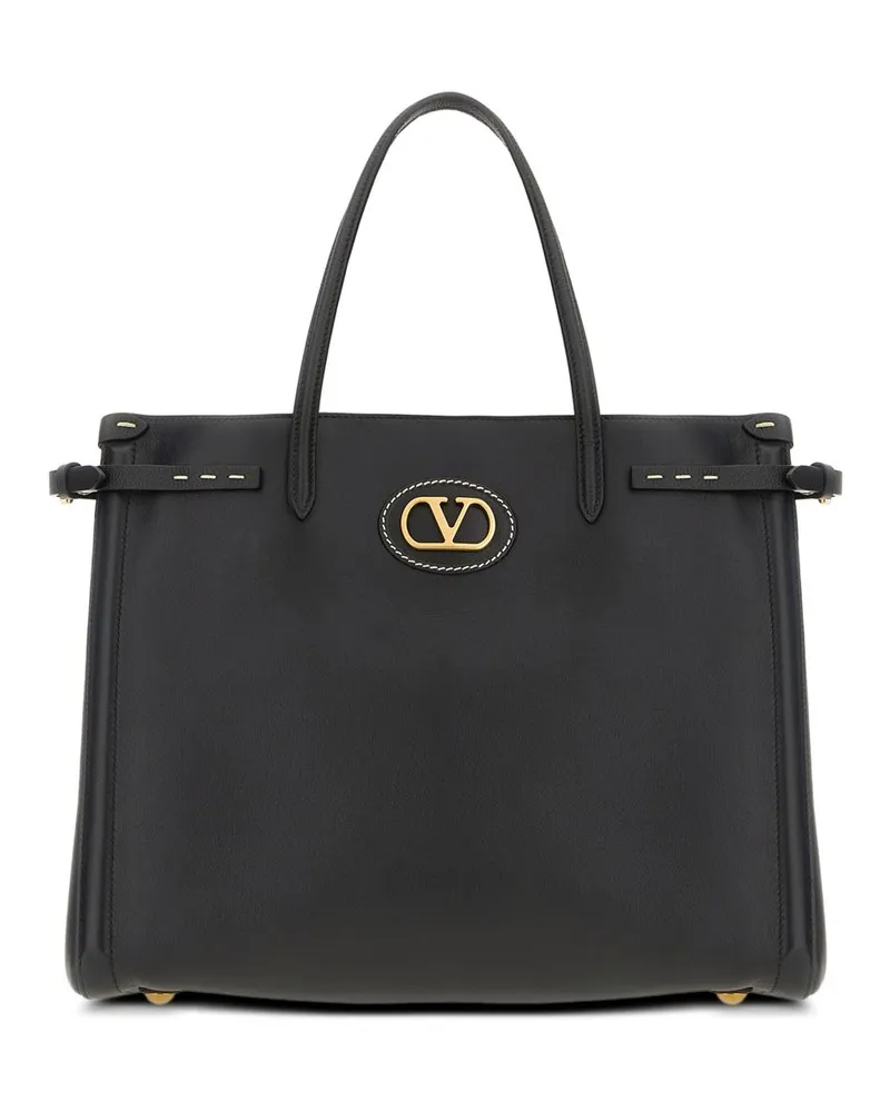 Valentino Garavani Shopper mit Logo-Schild - Schwarz Schwarz