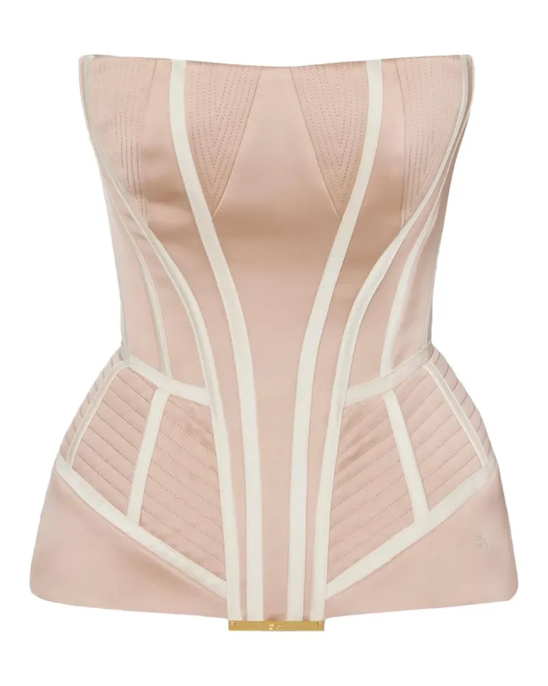 Elisabetta Franchi Duchess Oberteil aus Satin im Bustier-Style - Rosa Rosa