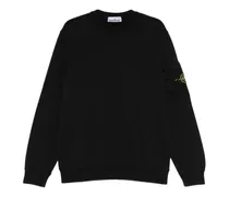 Sweatshirt mit aufgesetzter Tasche - Schwarz