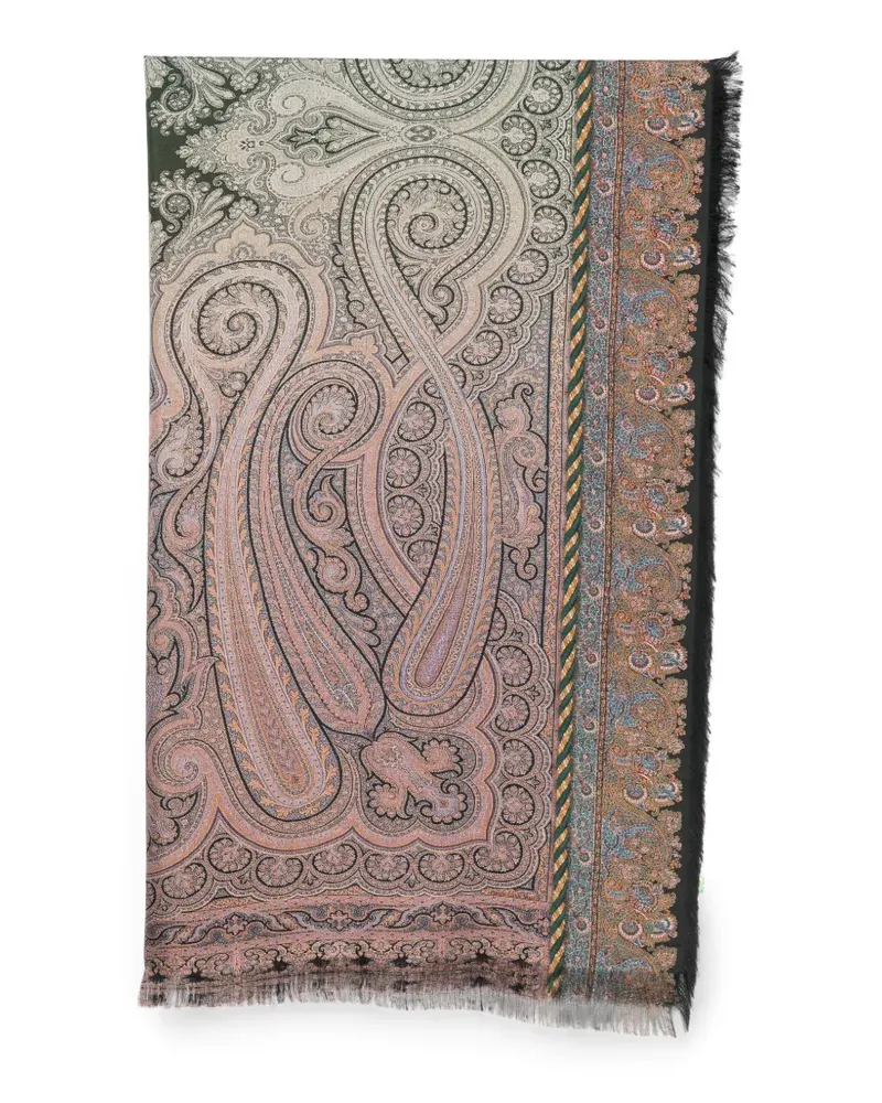 Pierre-Louis Mascia paisley-print frayed scarf - Nude Nude