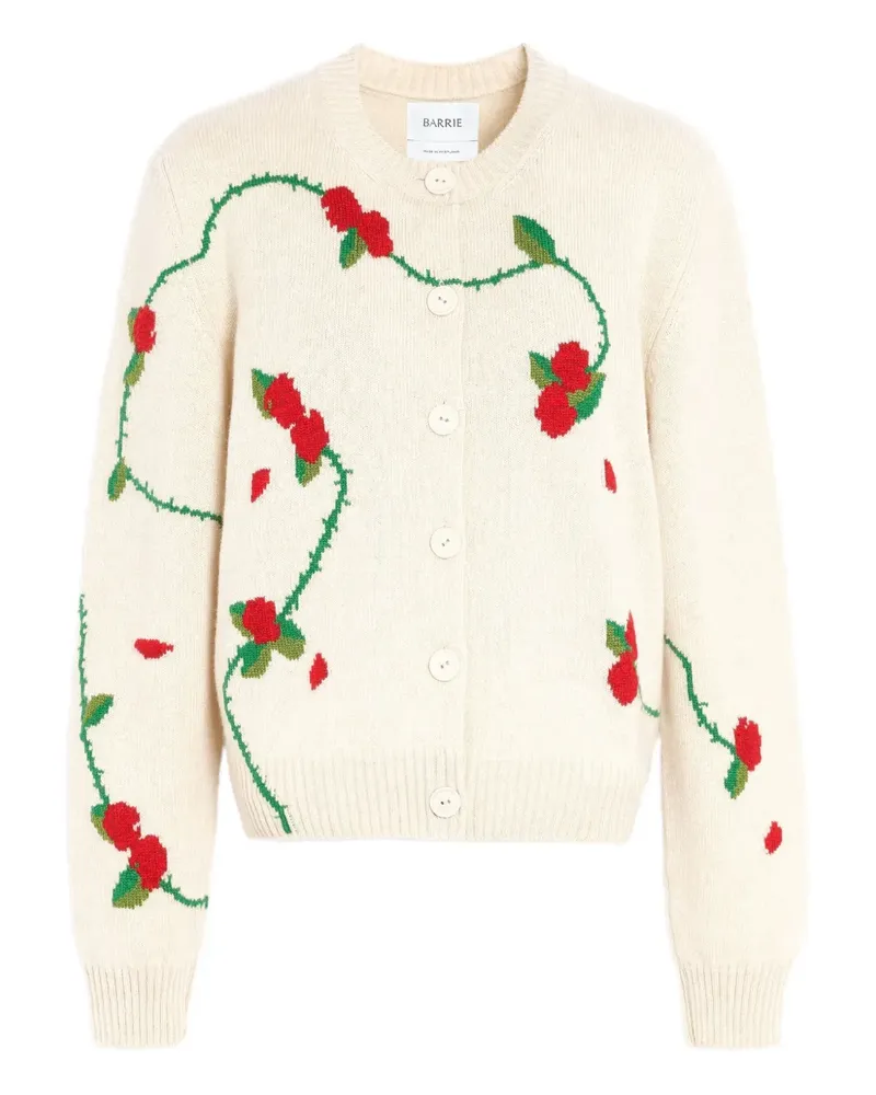 Barrie Intarsien-Cardigan mit Blumenmuster - Nude Nude