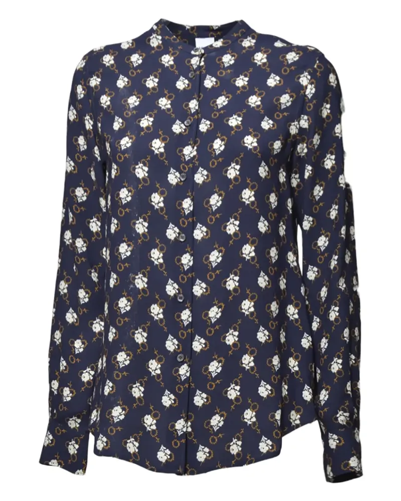 ASPESI Hemd mit Blumen-Print - Blau Blau