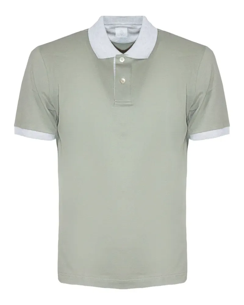 Eleventy contrast-trim short-sleeve polo shirt - Grün Grün