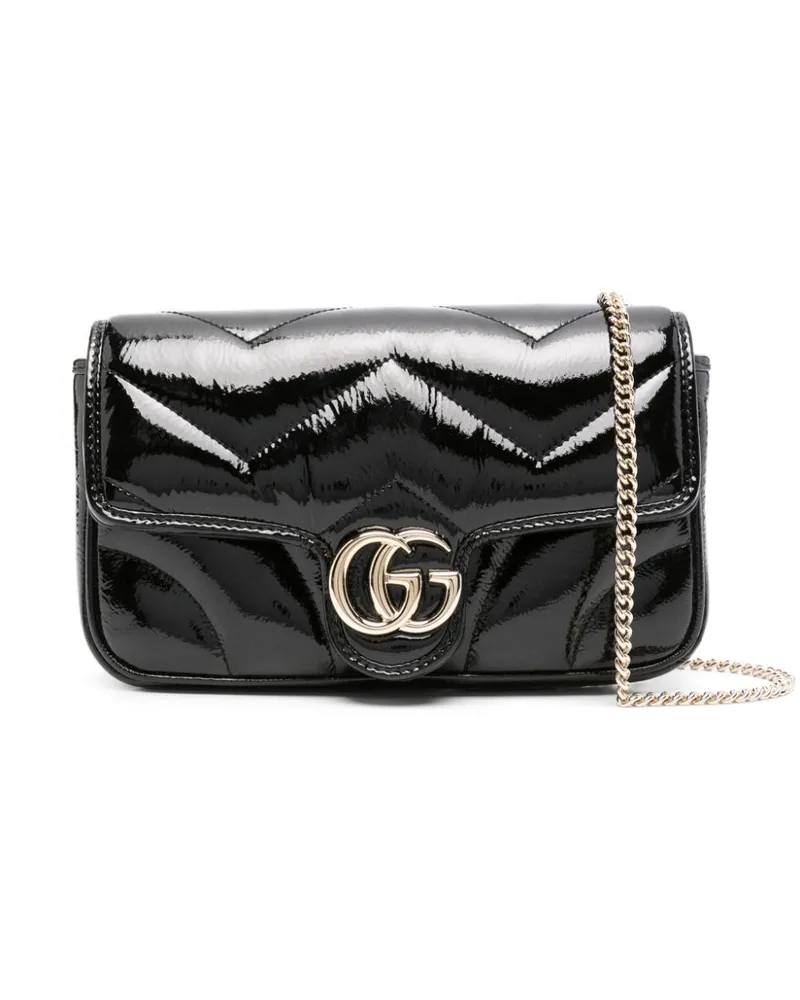 Gucci Kleine Marmont Umhängetasche - Schwarz Schwarz