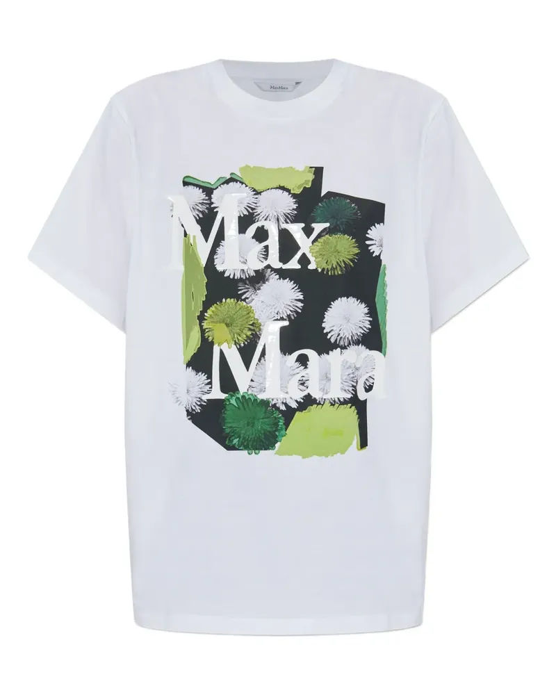 Max Mara T-Shirt mit Blumen-Print - Weiß Weiß