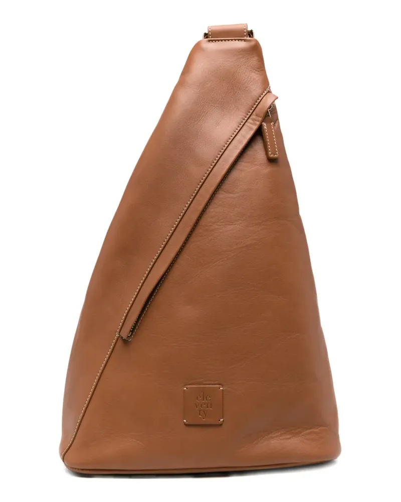 Eleventy Rucksack mit Logo-Patch - Braun Braun