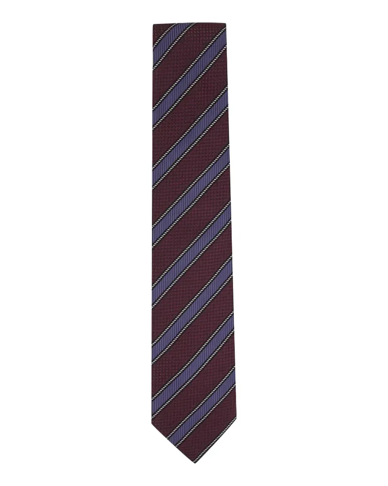 Brioni diagonal-stripe jacquard tie - Rot Rot