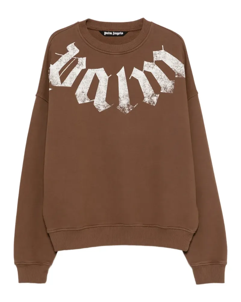 Palm Angels Big Neck Sweatshirt mit Logo-Print - Braun Braun