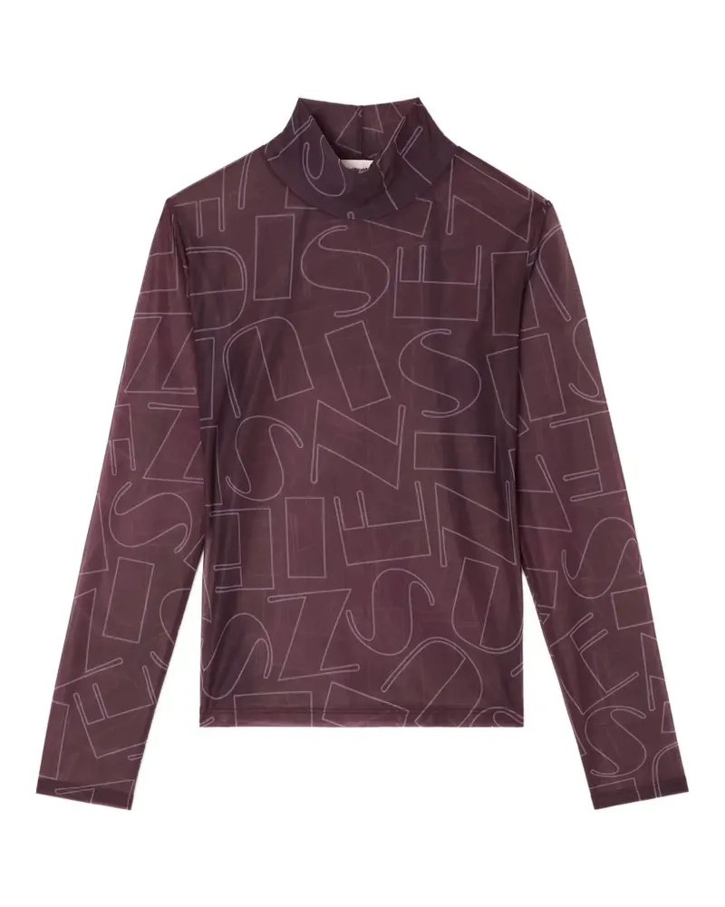 SUNNEI high-neck print long-sleeve top - Violett Violett