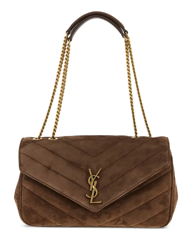 Saint Laurent Mittelgroße Lou Schultertasche mit Matelassé-Steppung - Braun Braun