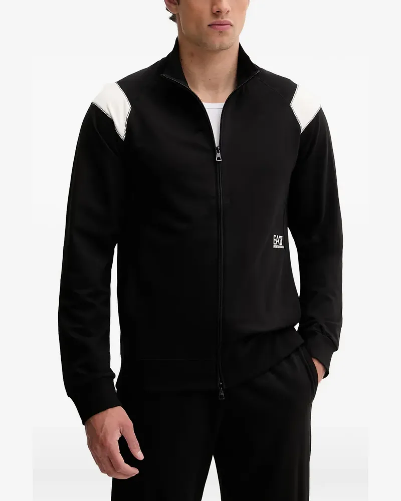 EA7 contrast-panel zip-up tracksuit - Schwarz Schwarz