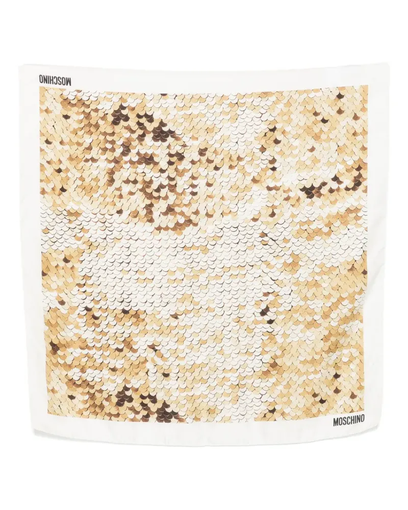Moschino Seidenschal mit Pailletten-Print - Nude Nude
