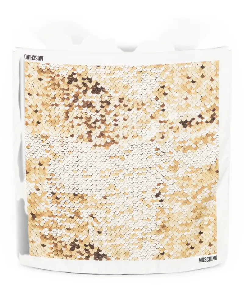 Moschino Seidenschal mit Pailletten-Print - Nude Nude