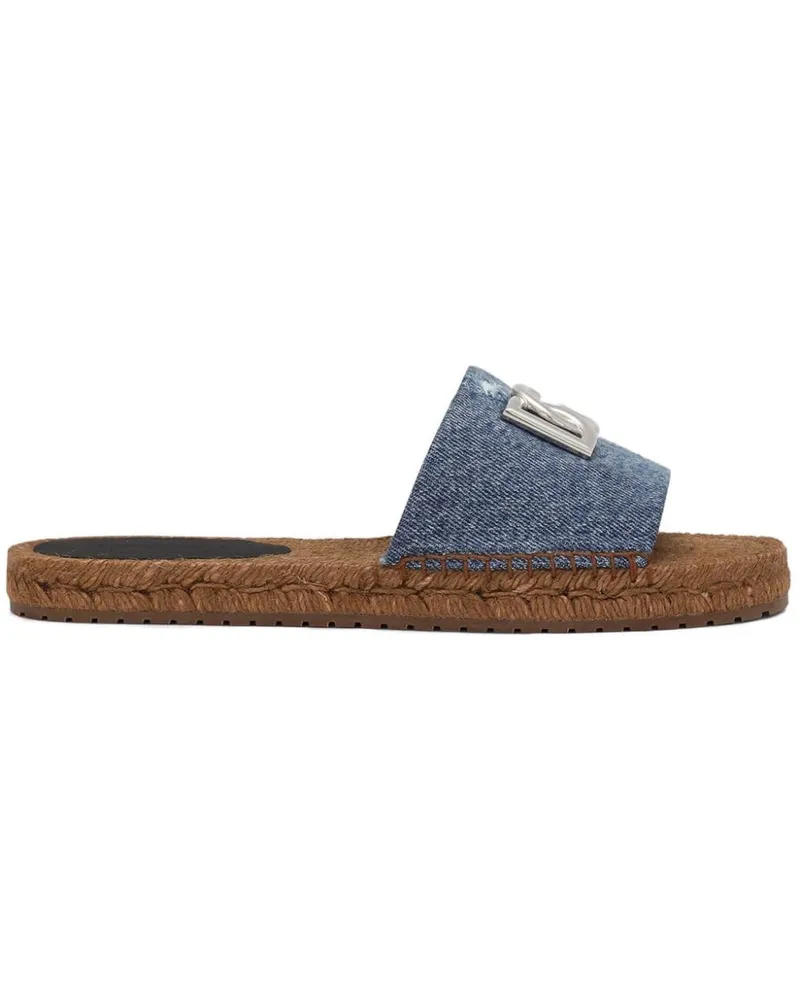 Dolce & Gabbana Espadrilles mit Logo-Schild - Blau Blau