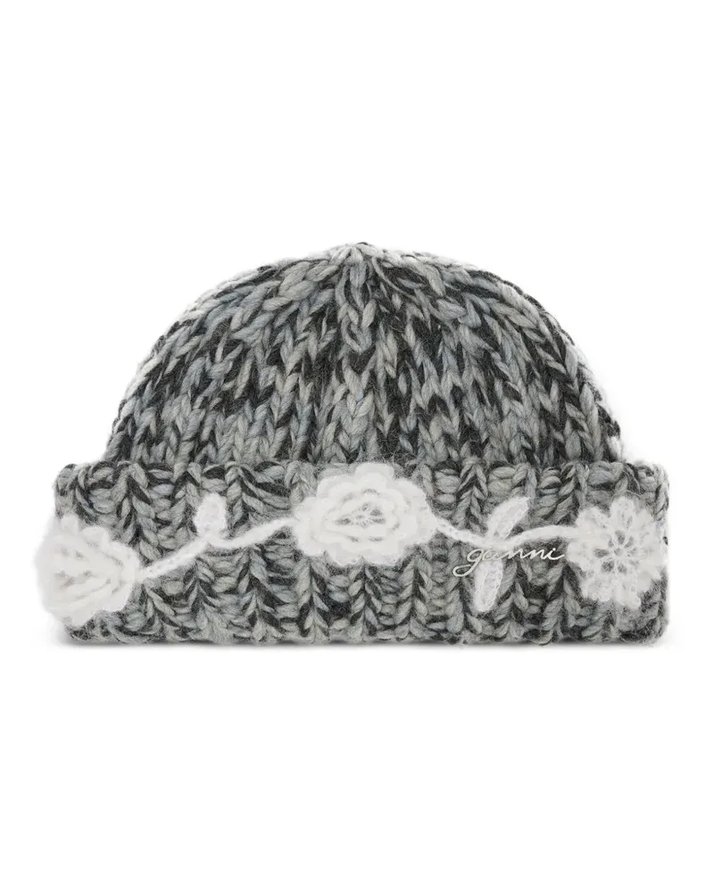 Ganni Gehäkelte Beanie - Grau Grau