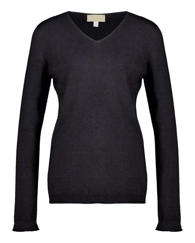 120% Lino V-neck wool sweater - Schwarz Schwarz