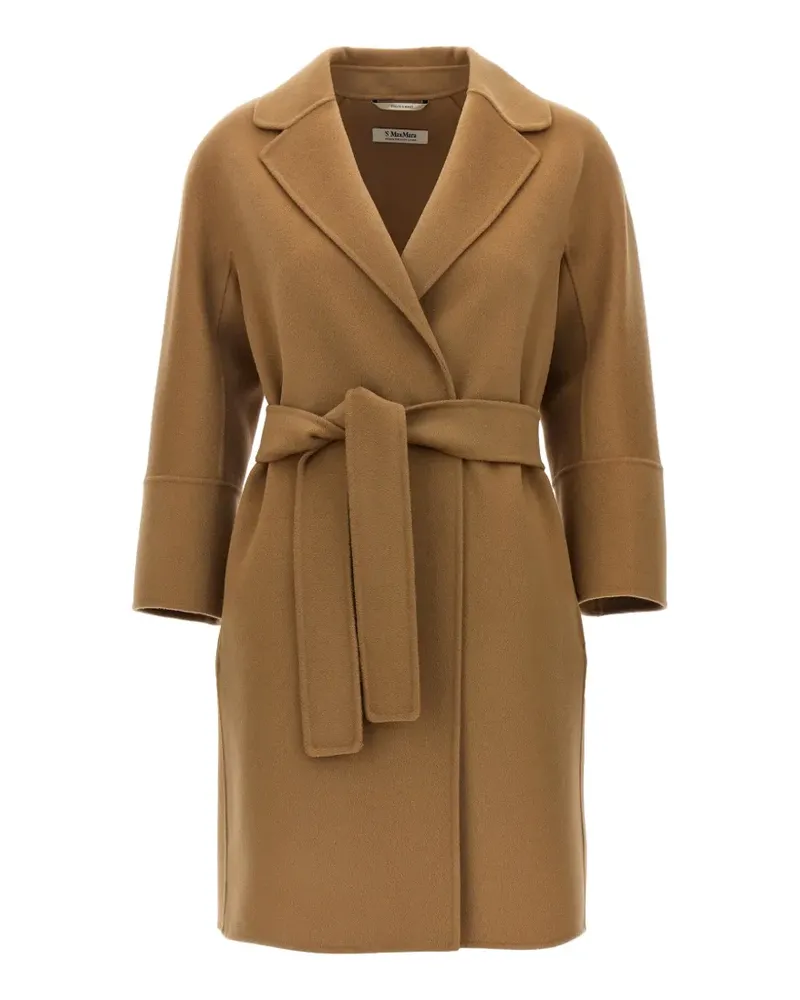 Max Mara Arona belted wool coat - Nude Nude