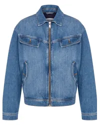 Moschino Jeansjacke mit Reißverschluss Blau